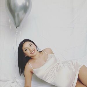 La Hearts Cream Satin Chemise